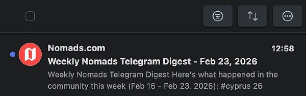 An AI-generated weekly newsletter layout for the Nomads chat with a clean, colorful design and illustration.