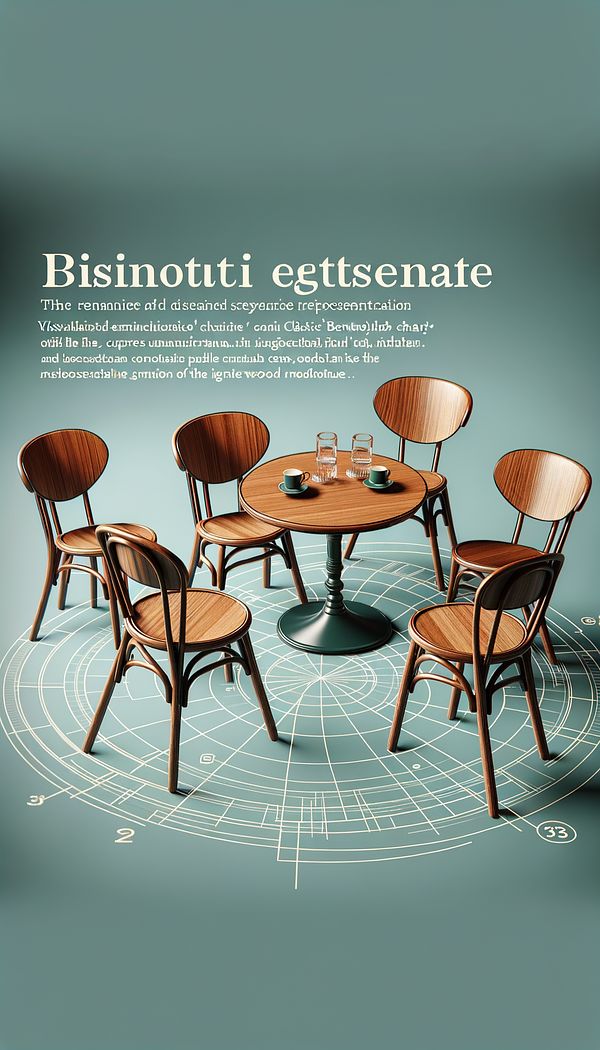 an elegant cafe setting with iconic Thonet bentwood chairs arranged around tables, showcasing the distinctive curves and simple beauty of the bentwood technique