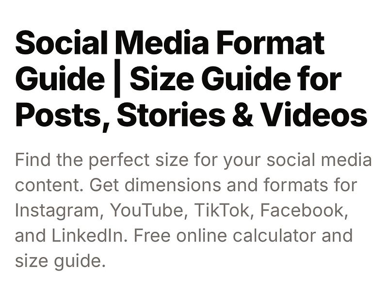 ContentSizeGuide.com