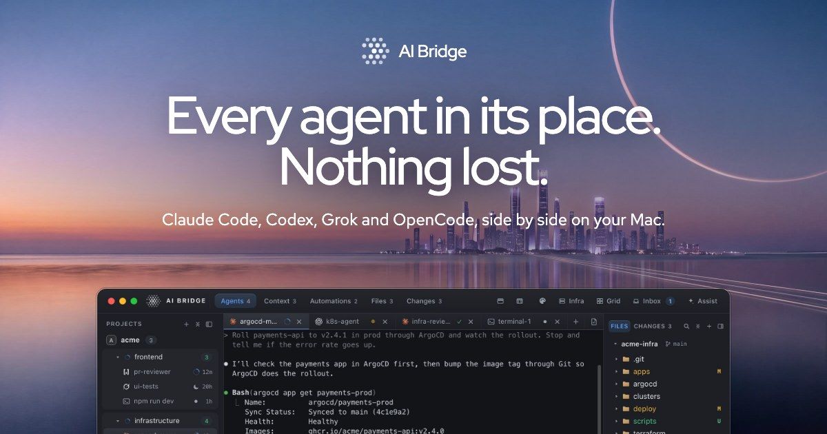 AI Bridge: Run multiple AI coding agents side by side on | BetaList