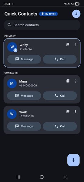 Quick Contacts