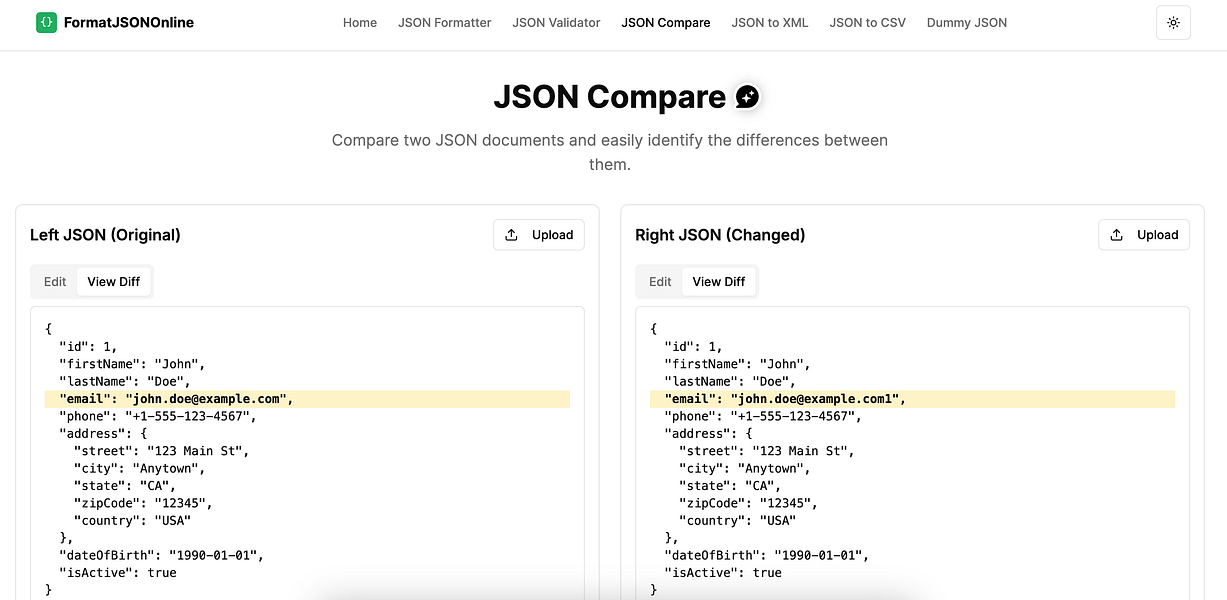 Format JSON Online