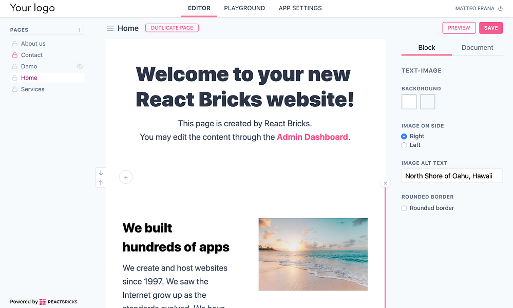 React Bricks