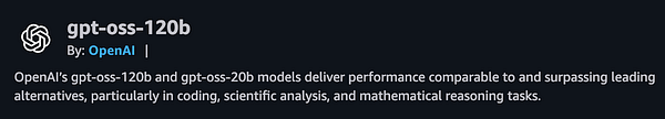 The image features information about the gpt-oss-120b model by OpenAI.