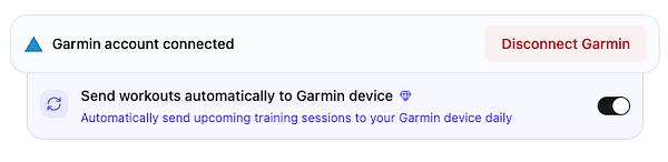 Screenshot of Garmin Connect app showing a synchronizing status with a spinning wheel and error message.