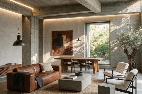 A room in the Brutalist style