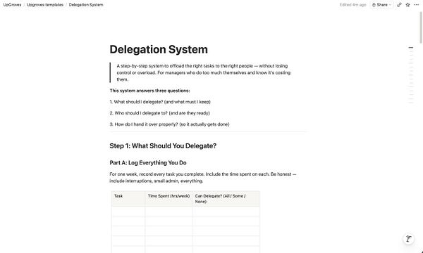 Screenshot of a Notion workspace showing a business management template with sections for projects, task lists, and status tracking.