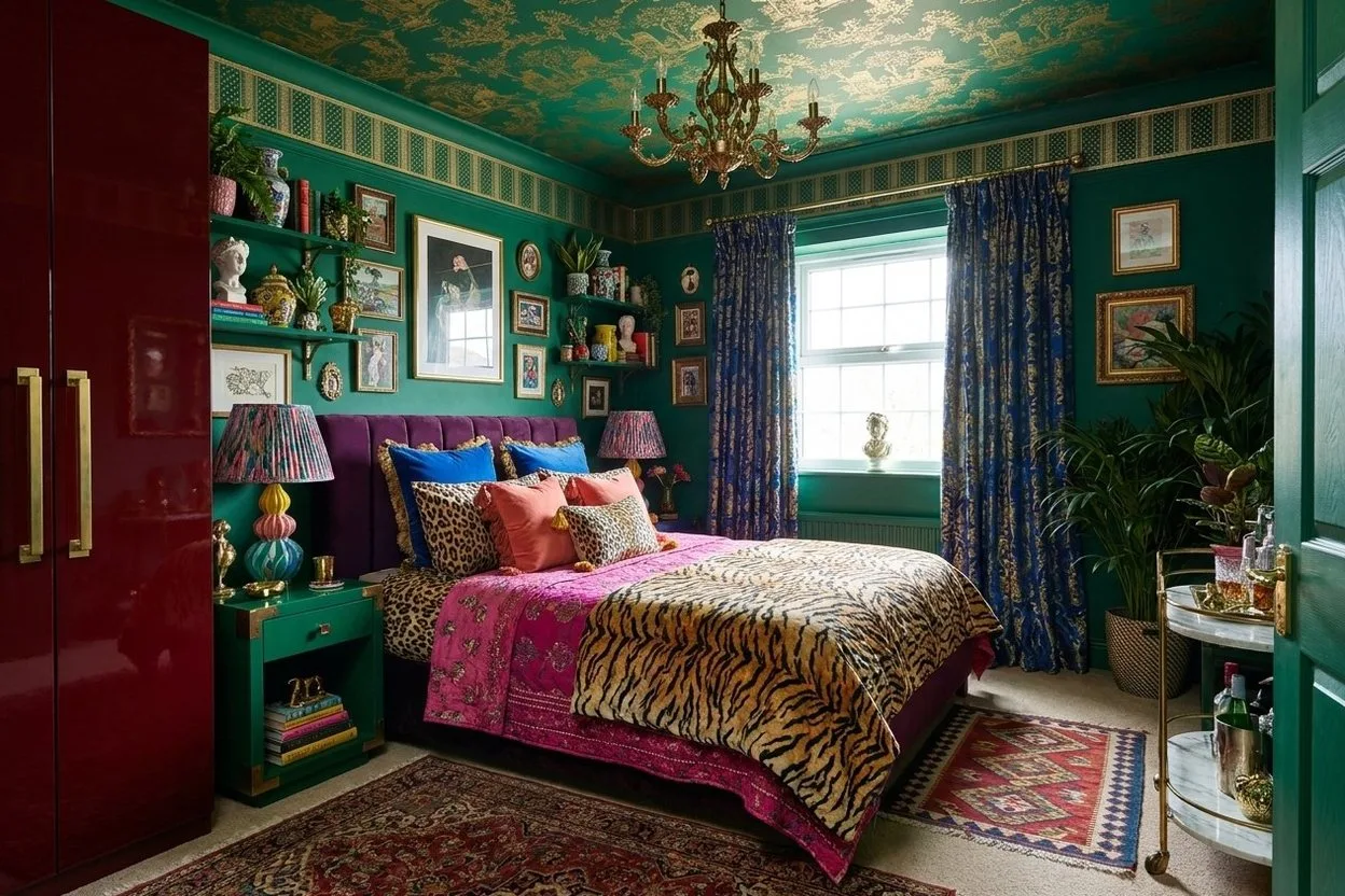 The same bedroom in the Maximalist style