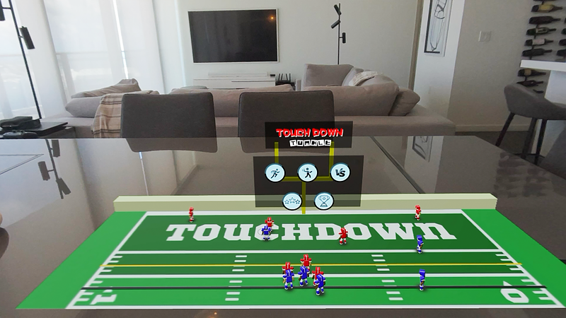 Screenshot of Touchdown Tumble: Spatial