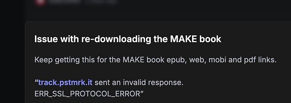The image displays an error message related to re-downloading a book.