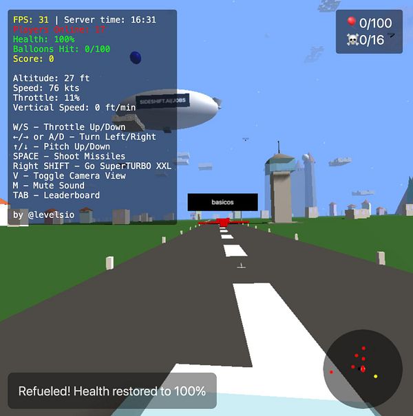 A screenshot from a flight simulation game displaying various game statistics and controls.