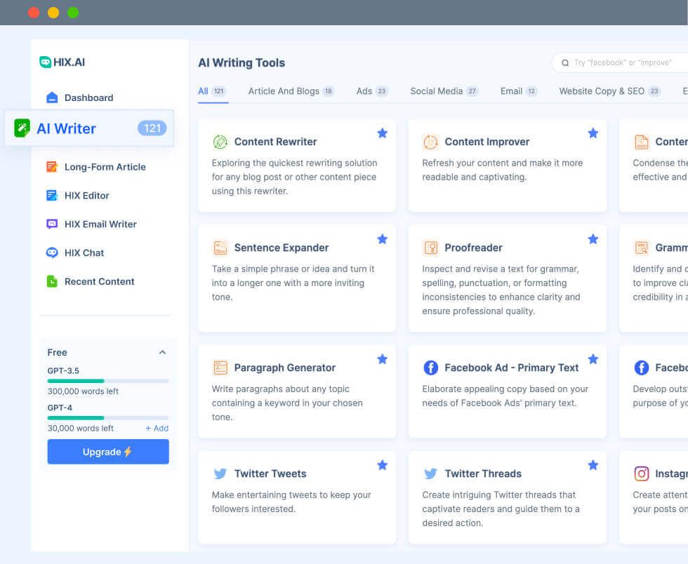 HIX.AI: Improve your writing skills and boost your