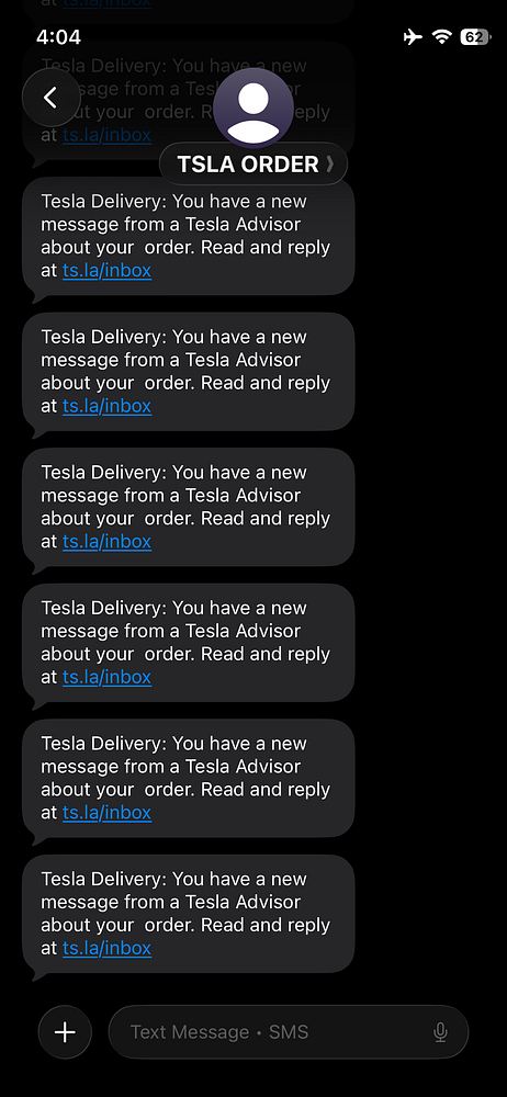 Screenshot of a mobile notification panel showing repetitive Tesla Location Update messages at 30-minute intervals.