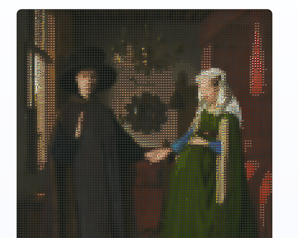 Interface of an online tool converting images to emoji mosaics, featuring uploaded image, controls, and emoji output.