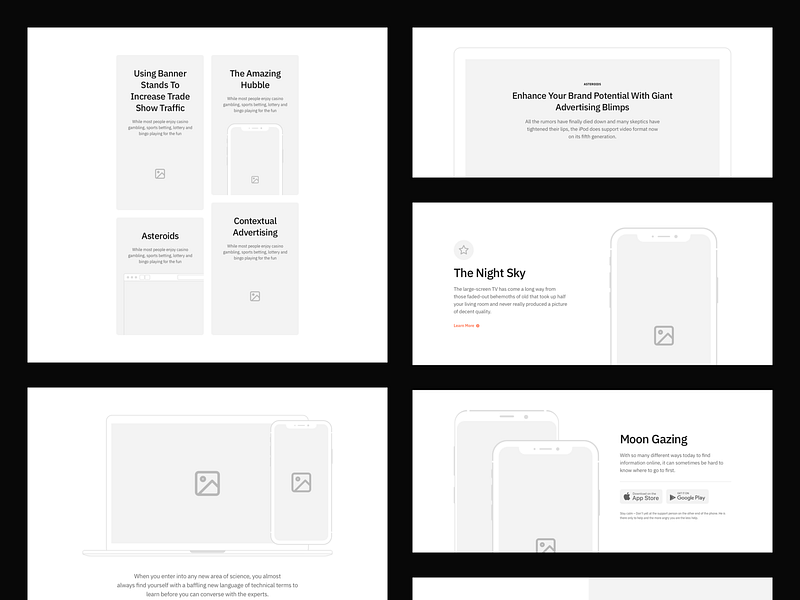 Sections Wireframe Kit