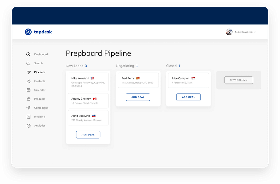 Tapdesk CRM