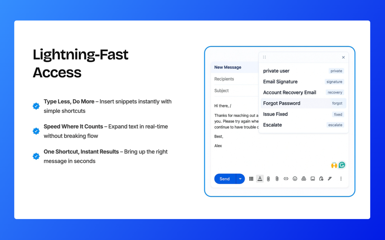 ExtendText: The Chrome text expander for fast, reusable