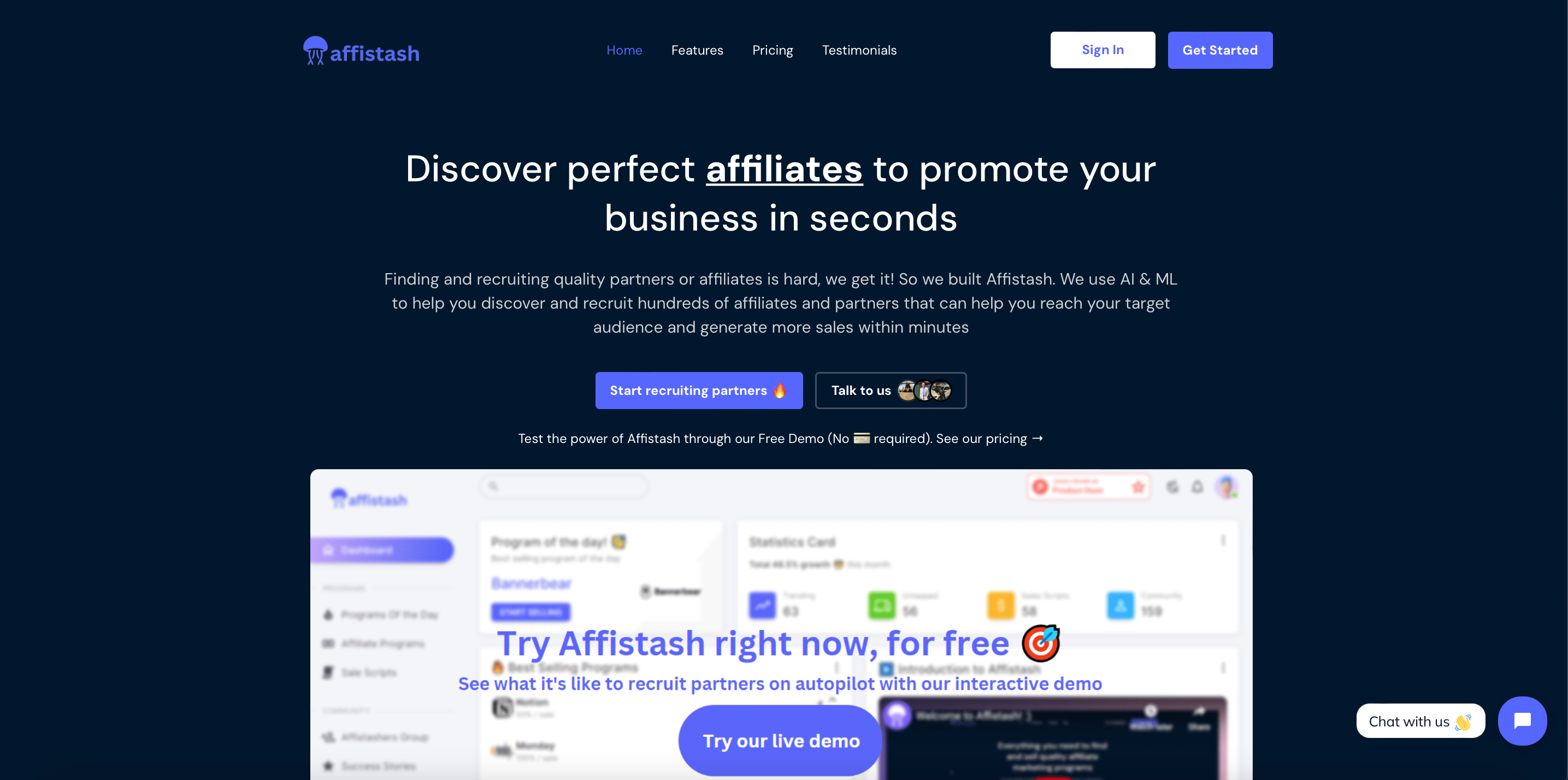 Affistash: helps brands promote through digital partners