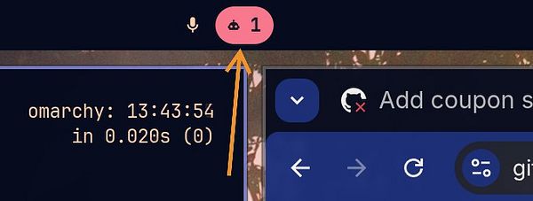 A macOS menu bar item labeled 'Claude' in red with a notification dot.