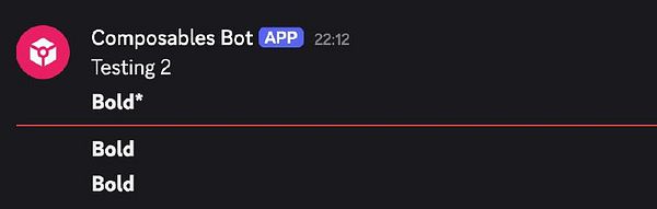 A Discord chat interface displaying messages from a bot.