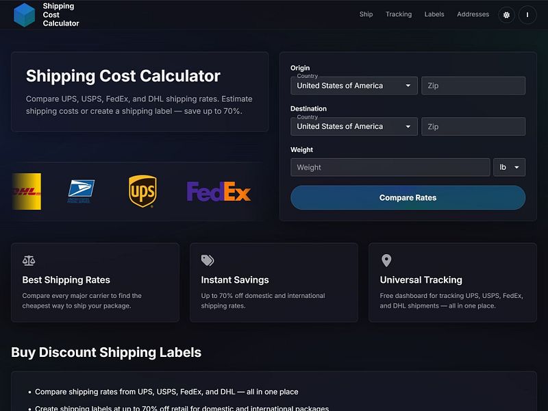 Shipping Cost Calculator