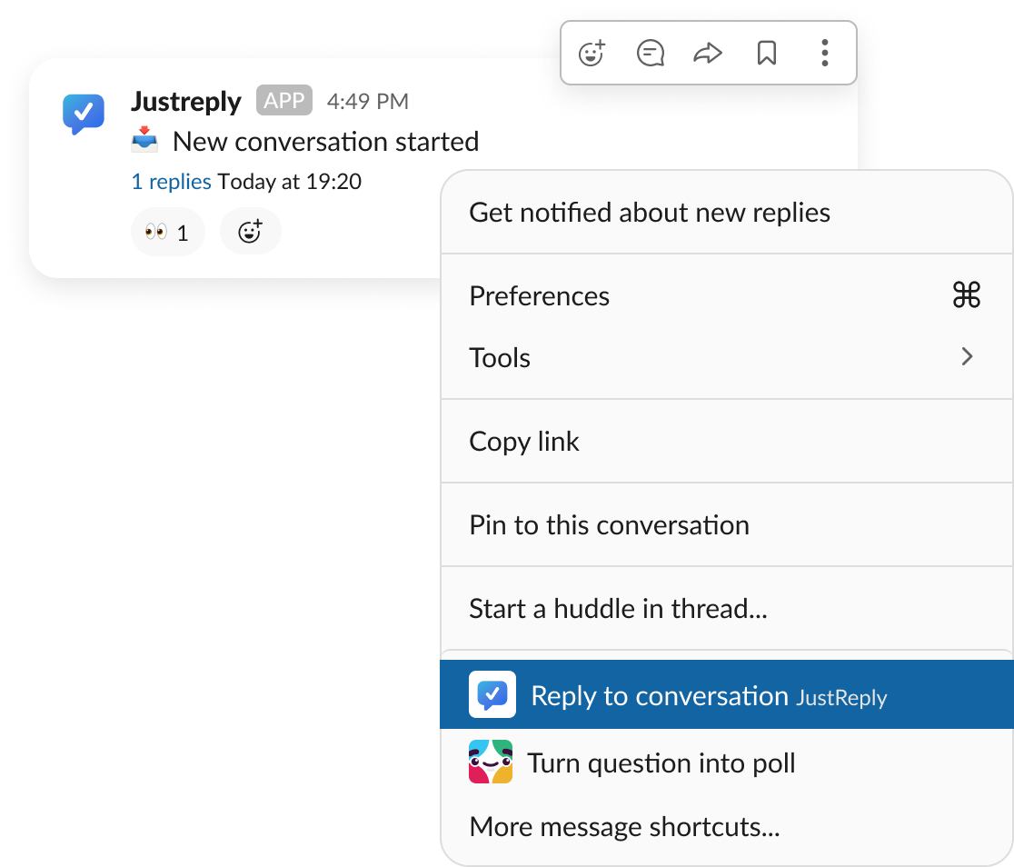 JustReply: Customer support tool for teams using Slack
