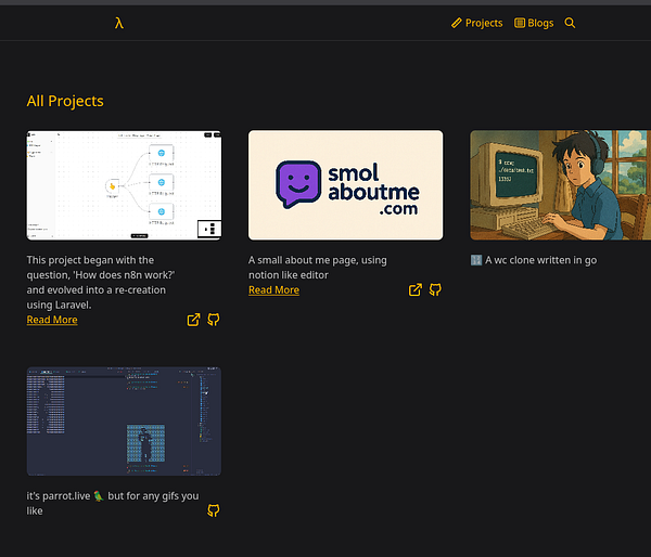 The image displays a project management interface showcasing various projects.