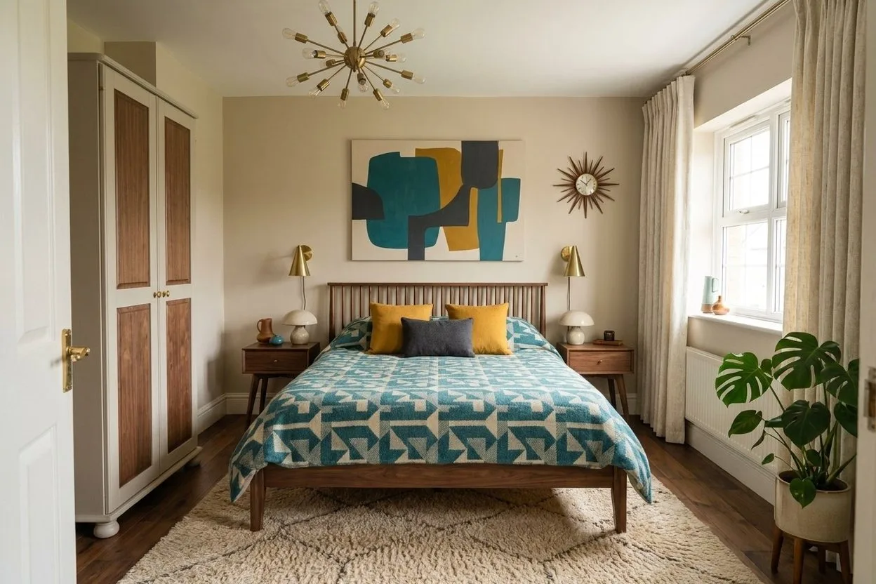 The same bedroom in the Mid-Century Modern style