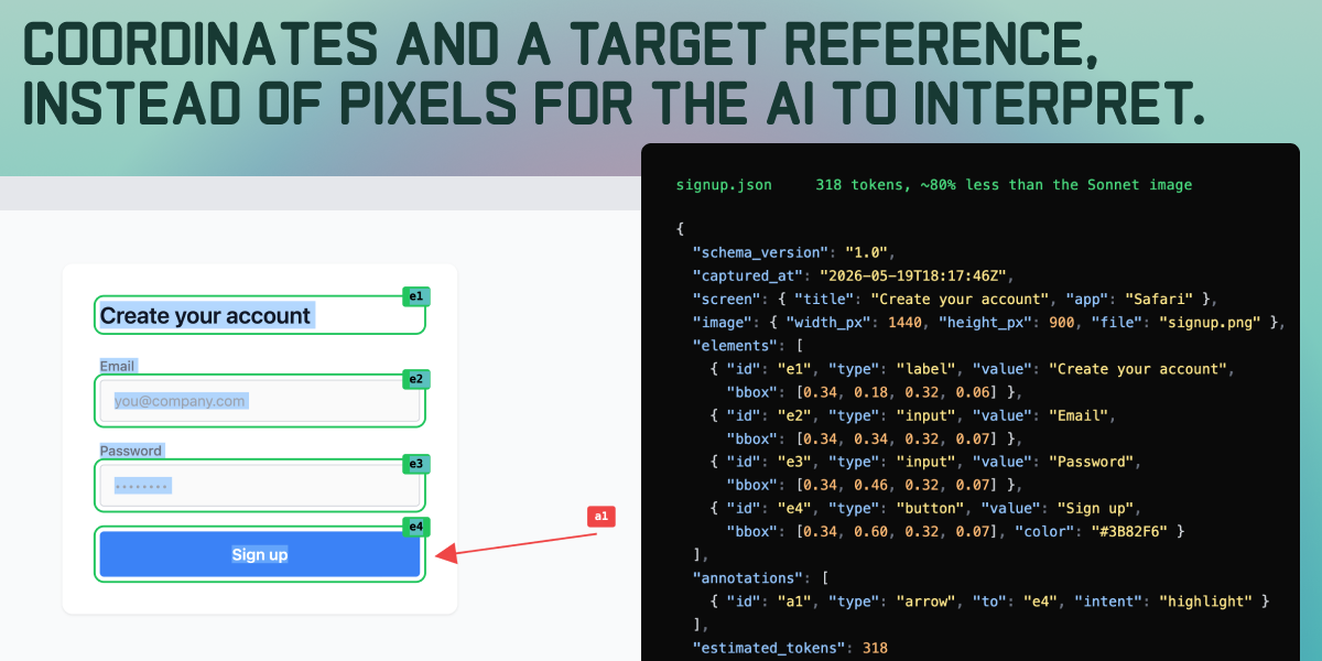 SlimSnap – Turn a screenshot into JSON your AI coding agent can read visual 2