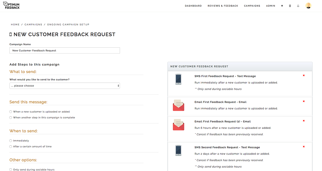 Optimum Feedback