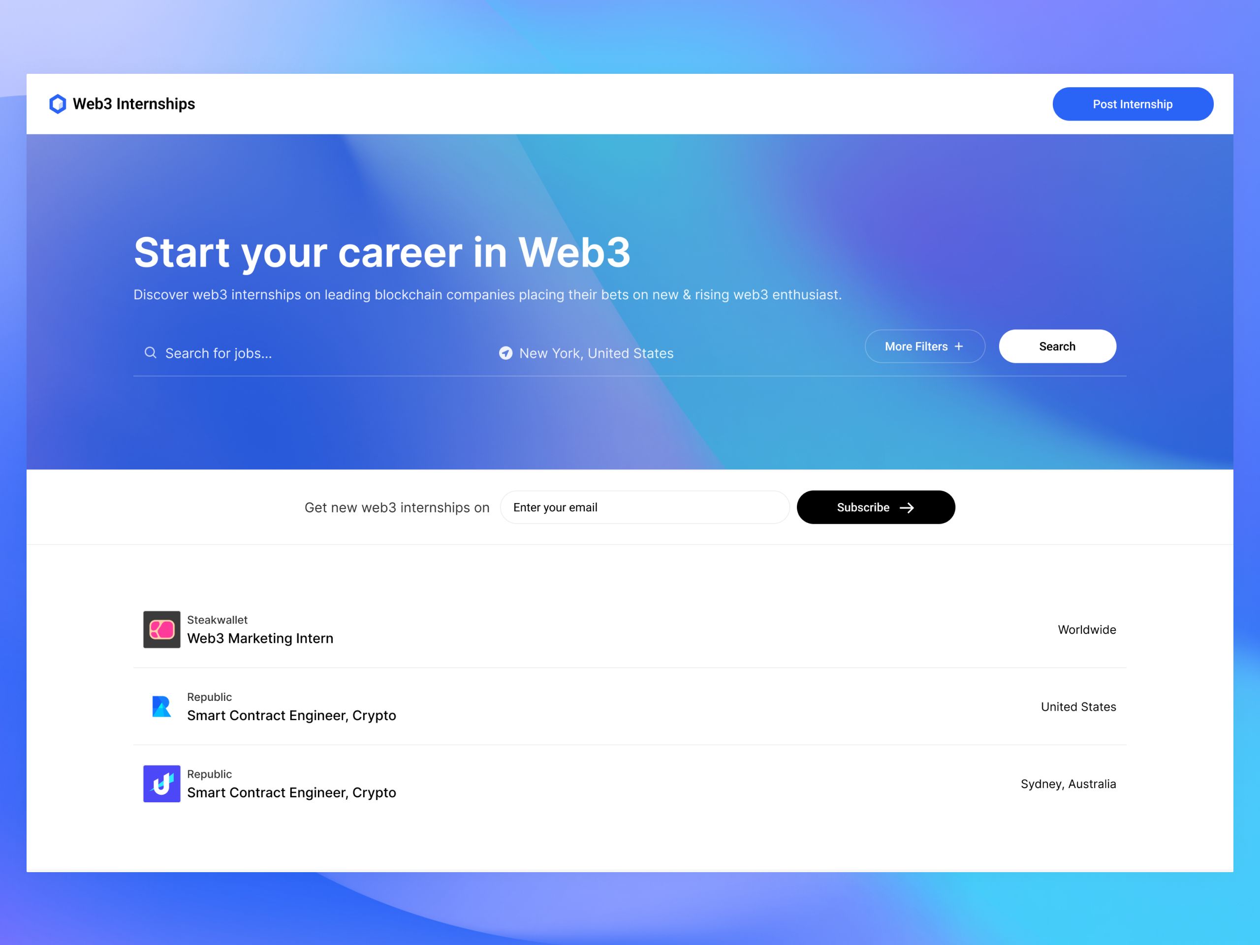 Web3 Internships: Start your career in Web3 | BetaList