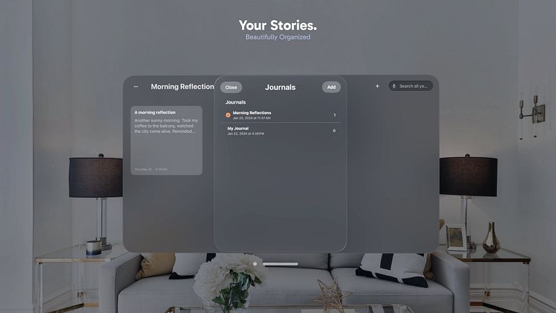 Screenshot of Sunrise Journal