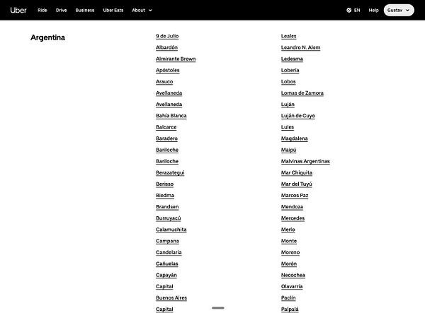 Screenshot of an Uber availability dataset in a spreadsheet format showing various data columns and tabs.