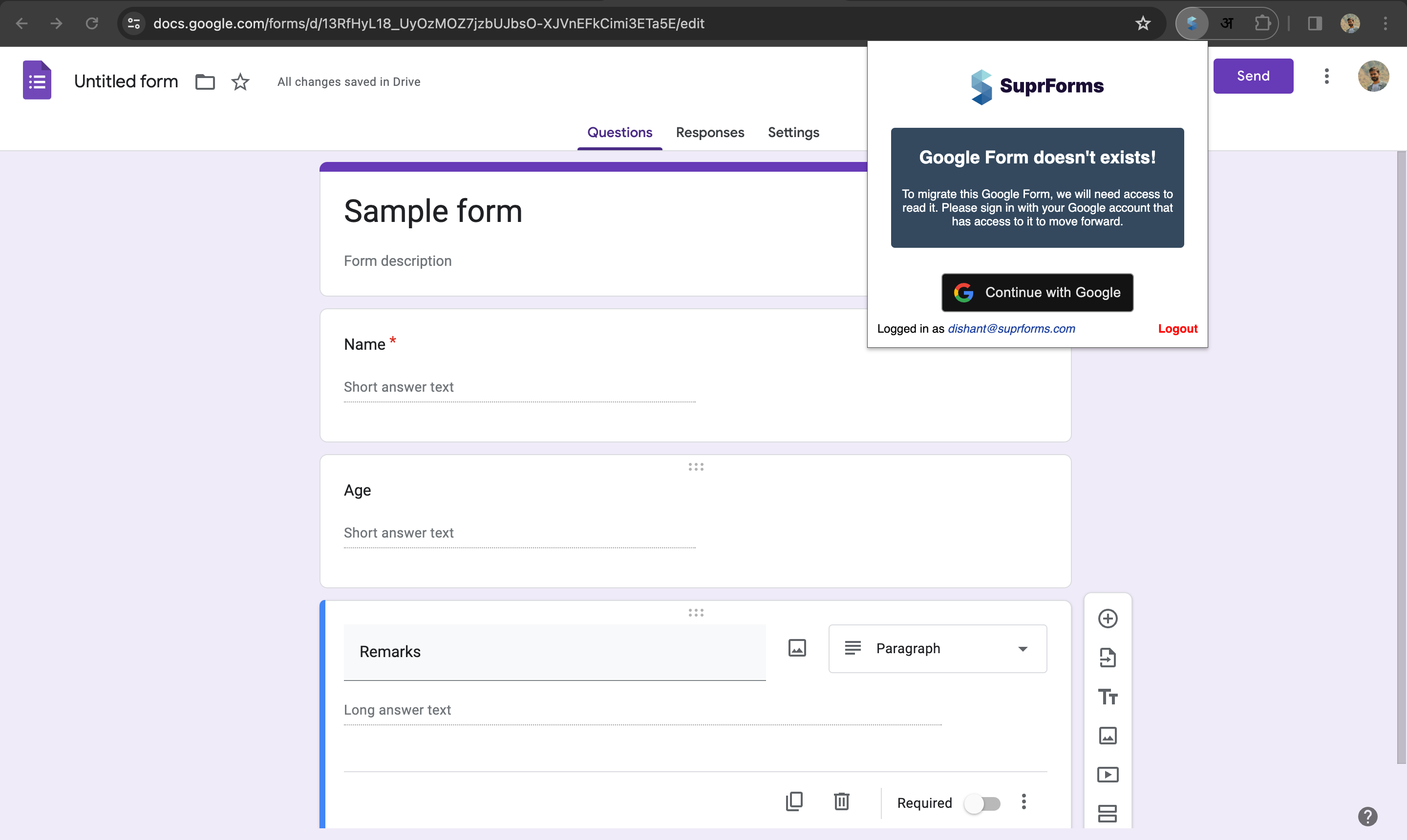 SuprForms: Build WhatsApp bots with Google Forms