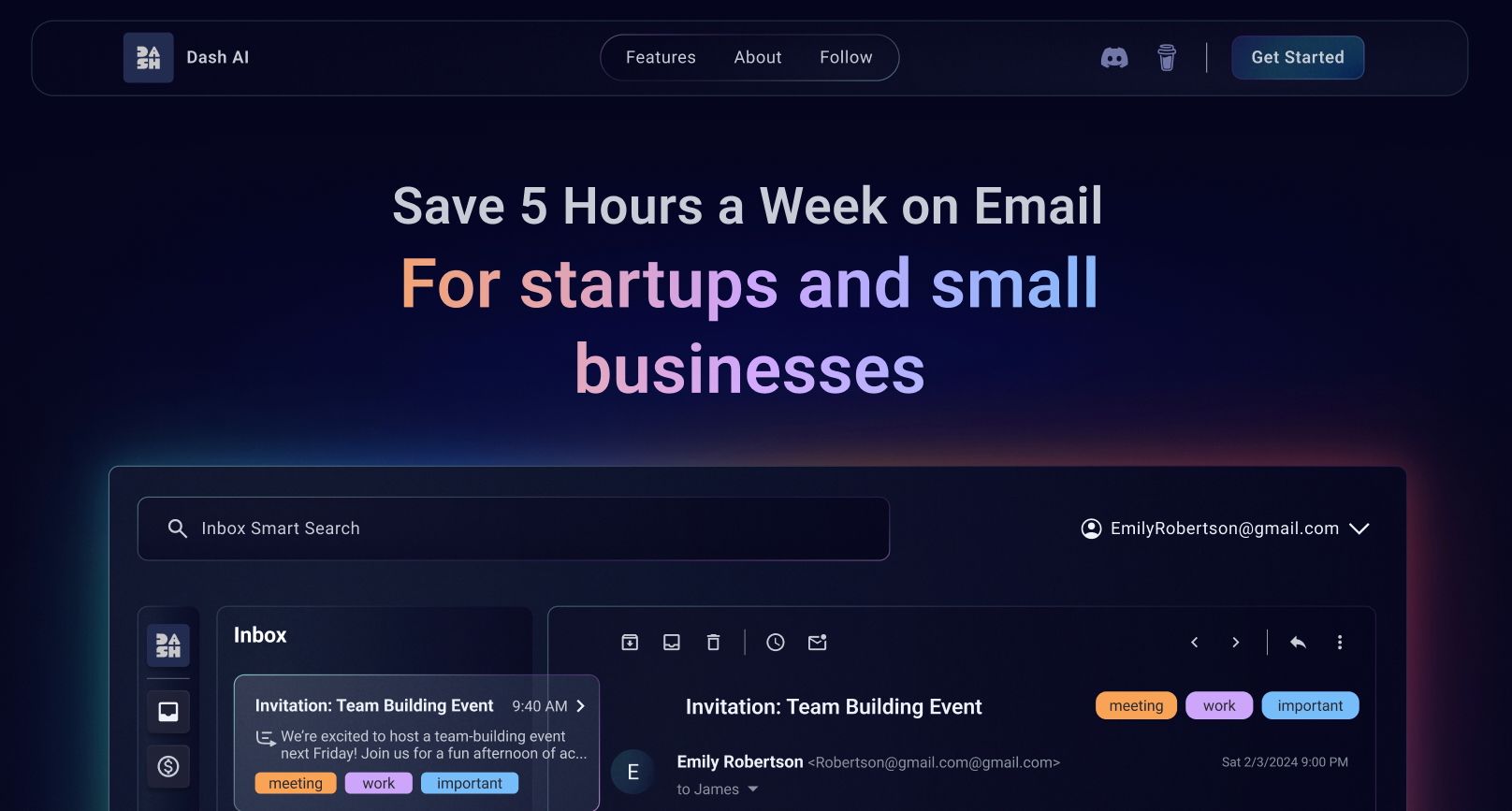 Dash AI: Save 5 hours a week on email