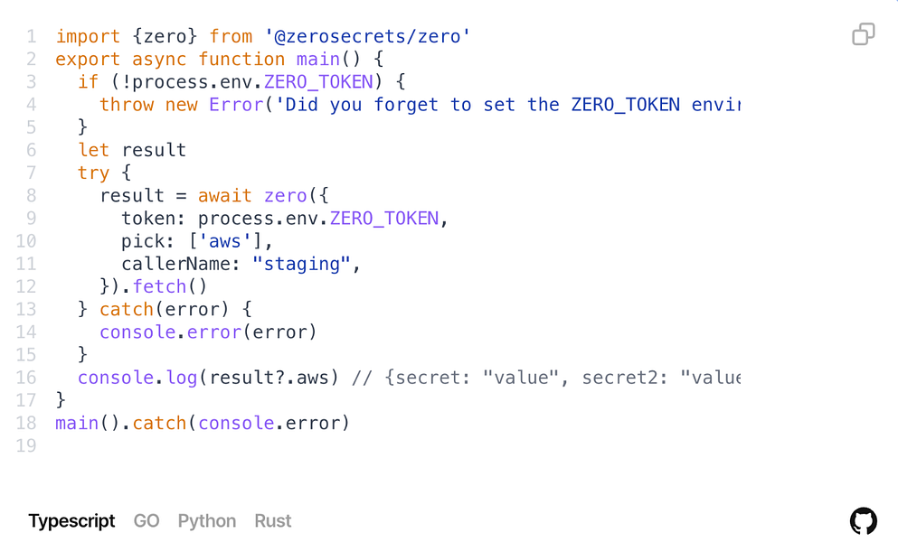 Zero Secrets Manager
