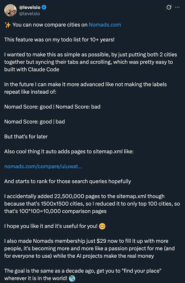 Screenshot of a website displaying the launch announcement of the Nomads Compare feature with a stylish desktop and mobile view.