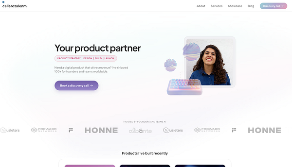 Website interface displaying design elements including headers, text boxes, and navigation features in a blue-and-white theme.
