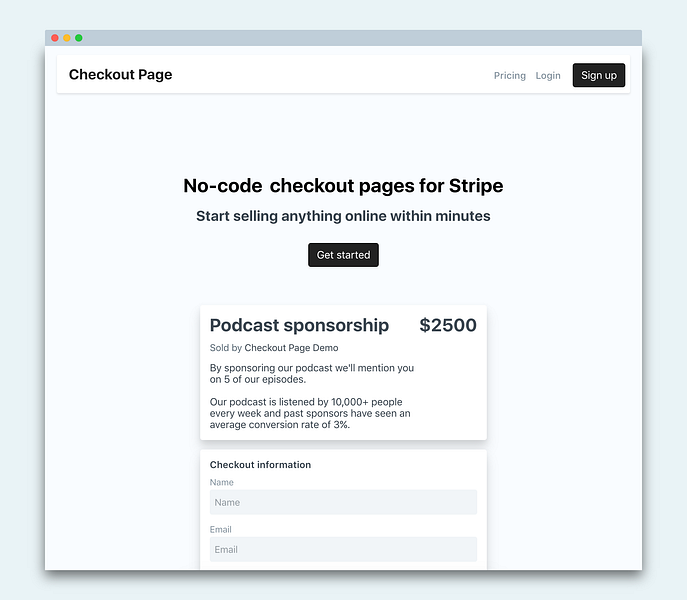 Checkout Page