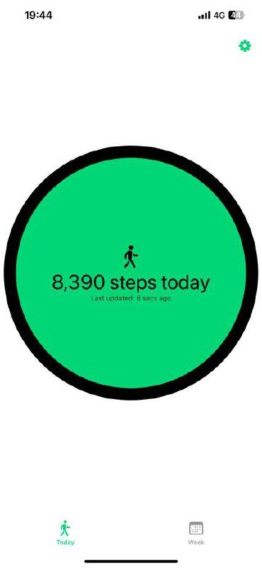 The image displays a fitness tracking interface showing the number of steps taken today.