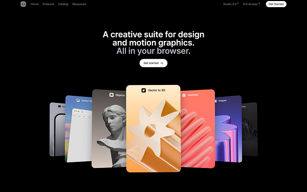 A vibrant landing page design for Morflax Studio featuring digital art and navigation elements.