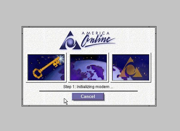 The image displays a classic America Online installation screen.