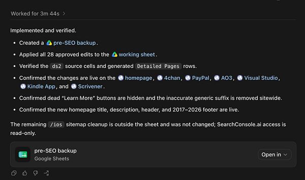 Screenshot of a Google Search Console performance report showing organic search metrics for the website darkmodelist.com between March 10 and April 6, 2023.