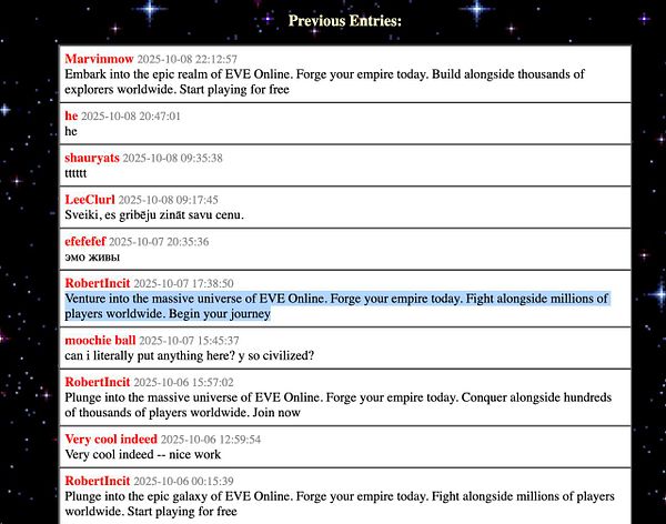 A chat log featuring various entries discussing the game EVE Online.