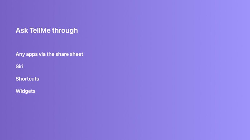 Screenshot of TellMe - The simple AI