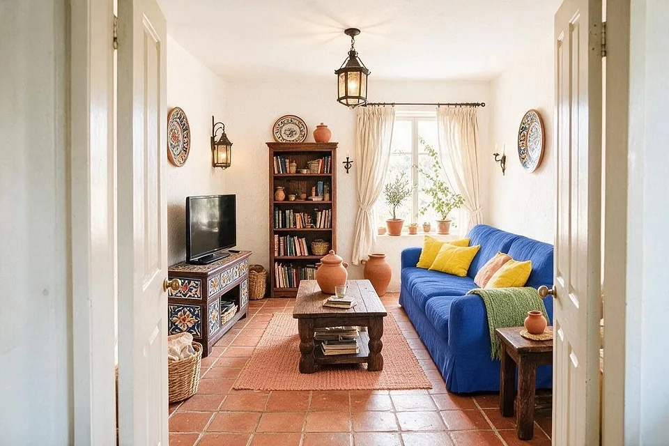 A Mediterranean living room in the Lemon Grove palette
