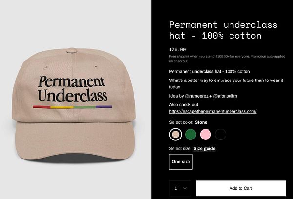 A digital illustration of a person wearing a white sailor-style hat with a black visor and a circular emblem on the front.