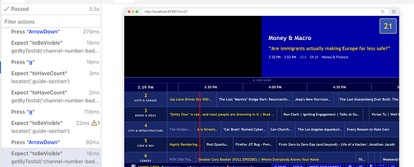 Screenshot of a Playwright test code file open in VS Code for automating UI testing.