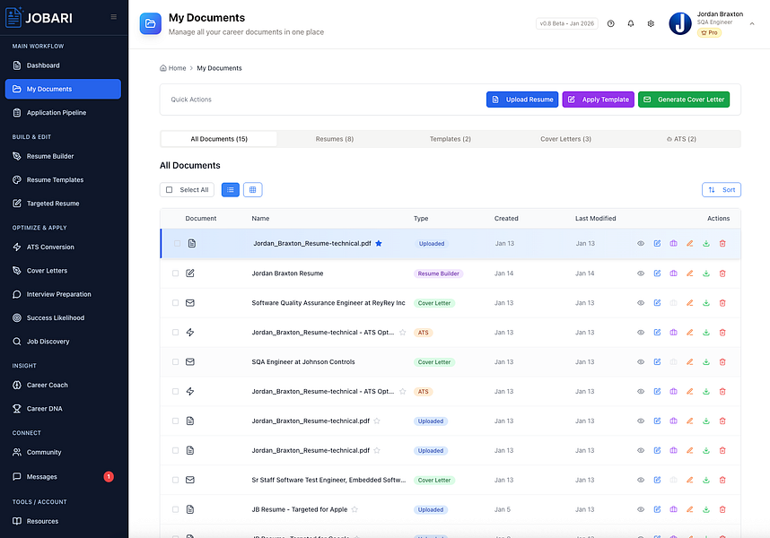 Jobari: Optimize your resume, match jobs, and prep | BetaList