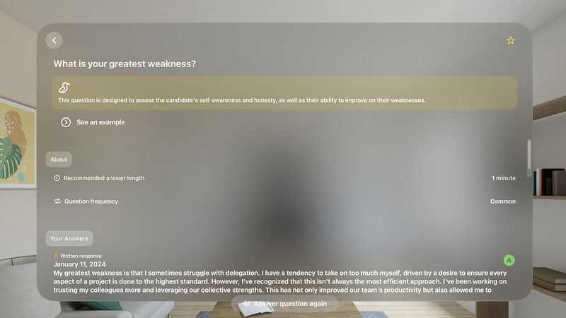 Screenshot of Interview Prep Soft Questions